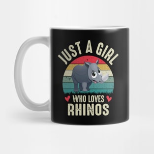 Just A Girl Who Loves Rhinos Cute College Ruled Rhino Girl Cute Gift For School Mug